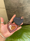 Hand Tooled Leather Key rings Handcrafted Stylish Cowhide Leather Unique Pattern Key chai