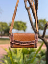Hand Tooled Carving Clutch Cowhide Hair on Hide Fur Wallet Stylish Clutch Waterproof Multi-Use