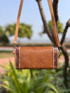 Hand Tooled Carving Clutch Cowhide Hair on Hide Fur Wallet Stylish Clutch Waterproof Multi-Use
