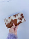 Cowhide Fur Leather Wallet Clutch Hair on Hide Fur Purse Calf Leather Clutch Purse Western Women's Uses Clutch