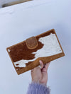 Cowhide Leather Big Size Clutch for Women's Real Leather Purse Clutch Card Case Western Wallet