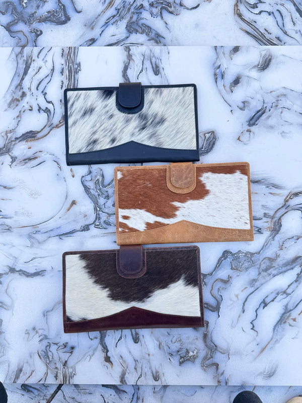 Cowhide Leather Big Size Clutch for Women's Real Leather Purse Clutch Card Case Western Wallet