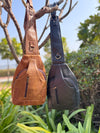 Handmade Shoulder Travel Bag Stylish Unisex Genuine Leather Handbag Multi Uses Money Bag