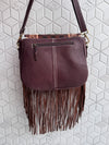 High Quality Fringe Handbag Hand Tooled Carving Leather Bag Gypsy Boho Checkers Handmade Real Leather Western Bag