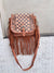 High Quality Fringe Handbag Hand Tooled Carving Leather Bag Gypsy Boho Checkers Handmade Real Leather Western Bag