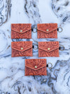 Genuine Leather Coin Purse Pouches Hand Tooled Carving Unisex Clutch Small Size Wallet