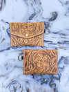 Real Leather Hand Tooled Carving Stylish Handmade Coin Purse