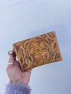 Real Leather Hand Tooled Carving Stylish Handmade Coin Purse