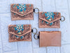Hand Tooled Carving Coin Purse Western Leather Small Size Coin Purse for Women's