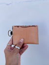 Hand Tooled Carving Coin Purse Western Leather Small Size Coin Purse for Women's