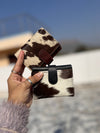 Real Cowhide Fur Leather Clutch Hair On Hide Fur Small Clutch Purse for Women