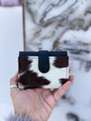 Real Cowhide Fur Leather Clutch Hair On Hide Fur Small Clutch Purse for Women