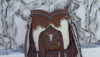 Hand Tooled Leather Fringe Sling Bag Stylish Purse Cowhide Fur Leather Bags