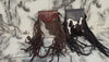 Real Cowhide Fur Fringe Hand Tooled Carving Phone Purse Sling Bag Small Size Bags