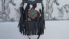 Hand Tooled Leather Fringe Sling Bag Stylish Purse Cowhide Fur Leather Bags