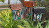 Real Leather Aztec Saddle Blanket Phone Purse Hand Tooled Leather Women Sling Phone Purse