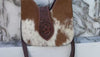 Hand Tooled Leather Sling Bag Gypsy Boho Cowhide Fur leather Handmade Handbag