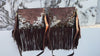 Hand Tooled Carving Leather FringeBag Stylish Purse Cowhide Fur Leather Handbags
