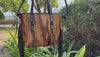 Cowhide Fur Leather Tote Bag Handmade Fringe Shoulder Strap Western Style Real Leather Bag for Girls