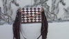 Hand Tooled Leather Fringe Bag Gypsy Boho Handmade Western Stylish Checker Pattern Bags