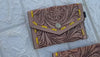 Hand Tooled Carving Small Size Coin Purse Western Leather Purse for Unisex
