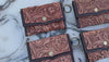 Hand Tooled Carving Coin Purse Western Leather Small Size Wallet for Unisex